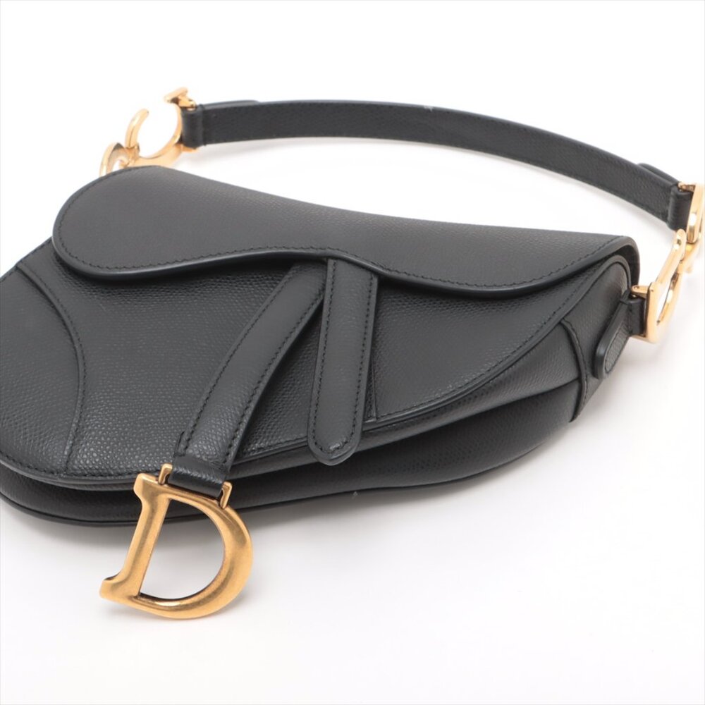 Sold Out ✅Christian Dior Saddle Bag Leather Shoulder bag Black - Picture 3 of 13